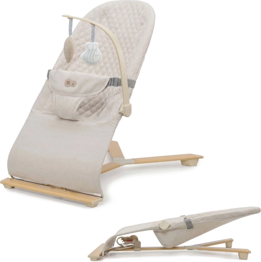 Detské ležadlo a hojdadlo Kinderkraft MIMI beige wood do 9 kg