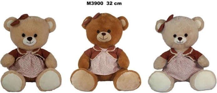 Plyšový medvedík v šatách 32 cm - 1 kus