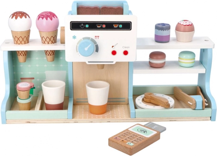 Drevená zmrzlináreň a kaviareň pre deti