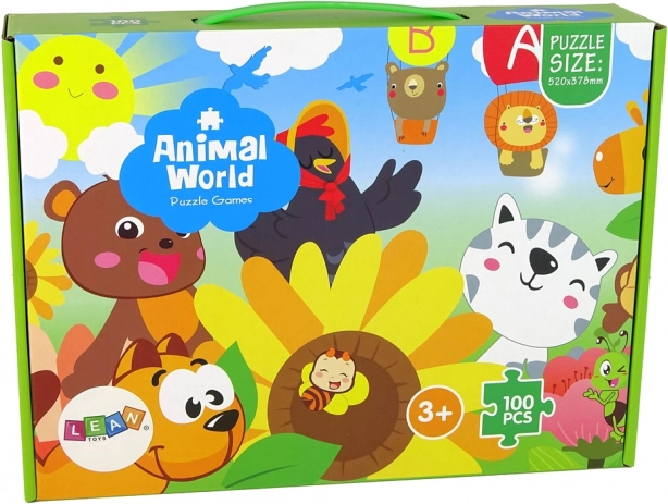 Puzzle pre deti s motívom zvieratiek 100 dielikov