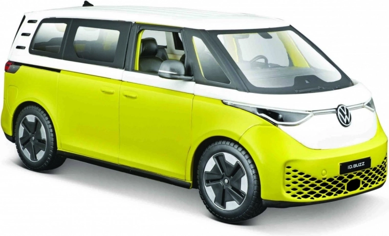Model kovového auta Volkswagen 2023 ID. Buzz žltý 1:24