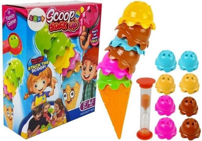 Scoop Stack Up - Rodinná hra s farebnými zmrzlinovými kornútmi