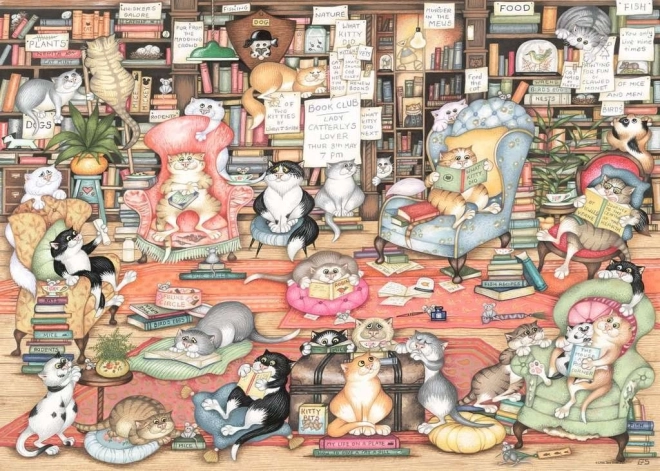 ravensburger puzzle crazy cats: bingleyho knižný klub 1000 dielikov