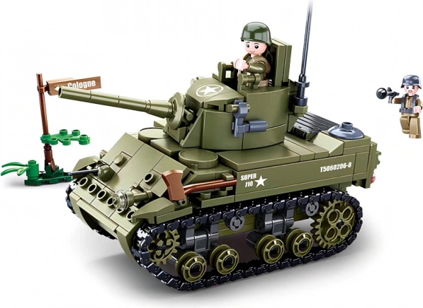 Sluban Army WW2 malý spojenecký tank – stavebnica