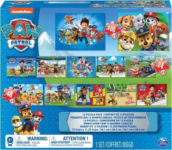 Tlapková patrola veľký puzzle set 12 ks