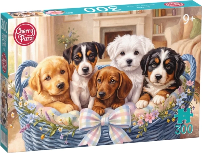 Cherry Pazzi puzzle Šteniatka v košíku 300 dielikov