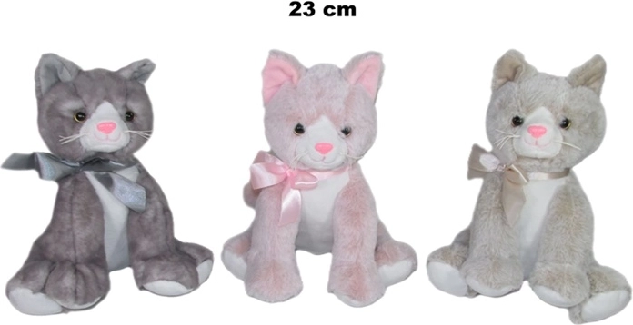 Plyšová mačka 23 cm (mix farieb)