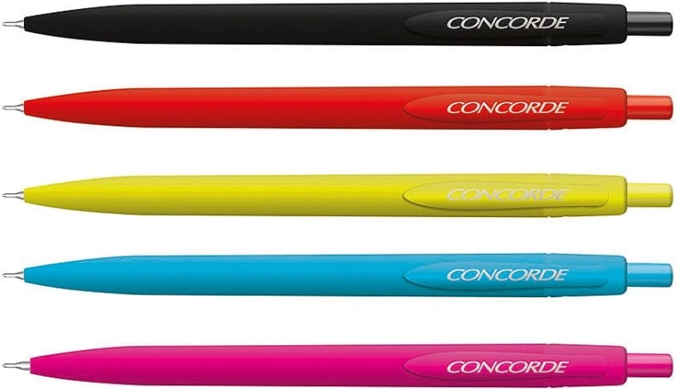 Guľôčkové pero Concorde Drupy, assortované farby, extra jemná modrá náplň 0,6 mm