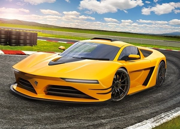 Puzzle 120 dielikov žlté športové auto