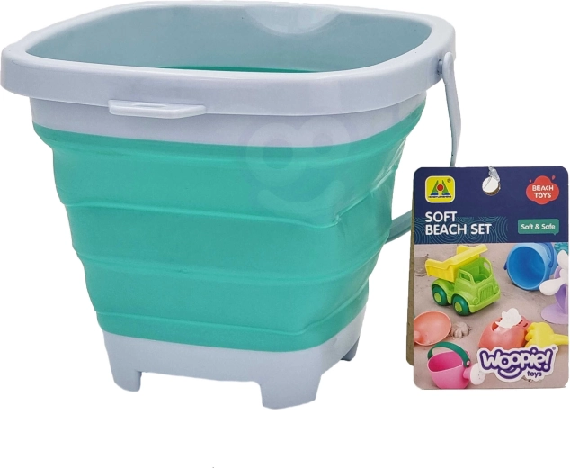 Skladacie silikónové vedro WOOPIE, modré, 5 l