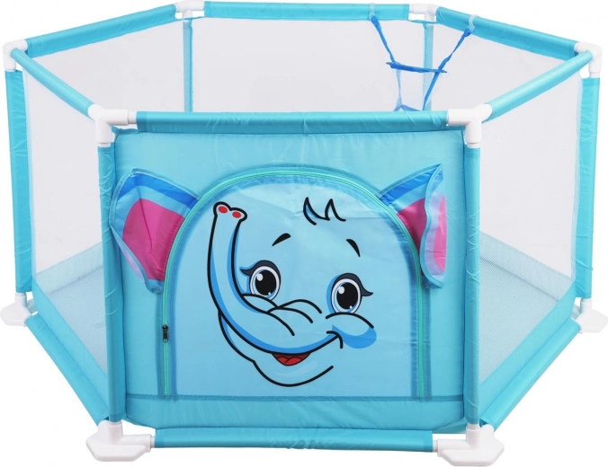 detský hrací ohrádnik sloník s mičkami a košom