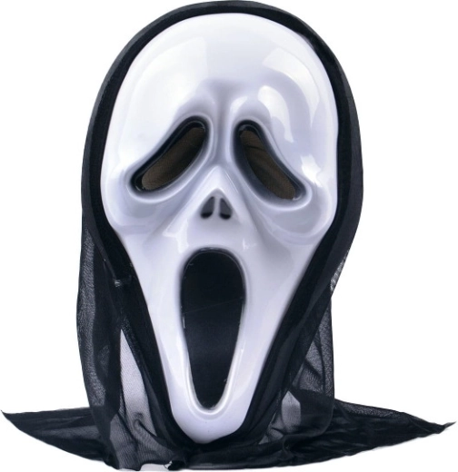 Strašidelná halloweenska maska s kapucňou