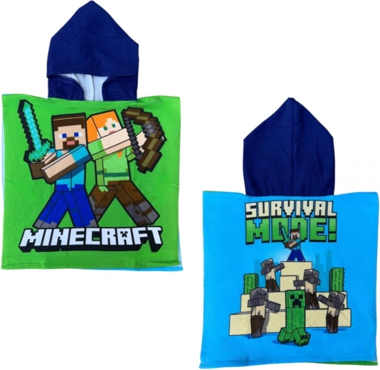 Pončo s kapucňou Minecraft 50 × 110 cm - 1 kus