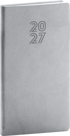 Notique vreckový diár Aprint 2027 sivý 9 × 15,5 cm