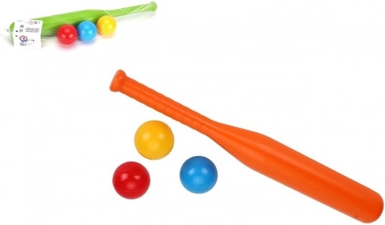 Plastová baseballová pálka 50 cm s 3 loptičkami
