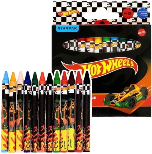 Voskovky Hot Wheels Black, 12 farieb
