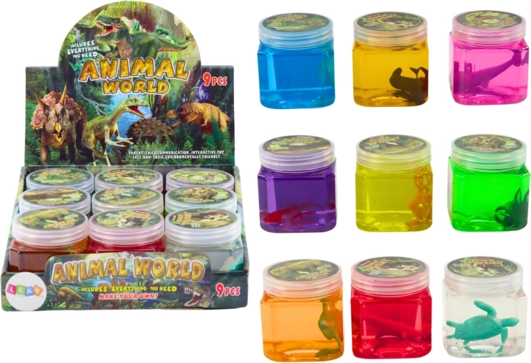 Glutek Slime so zvieracími figúrkami 150 g rôznych farieb