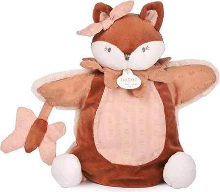 Doudou plyšová maňuška líška Mina ružová 25 cm