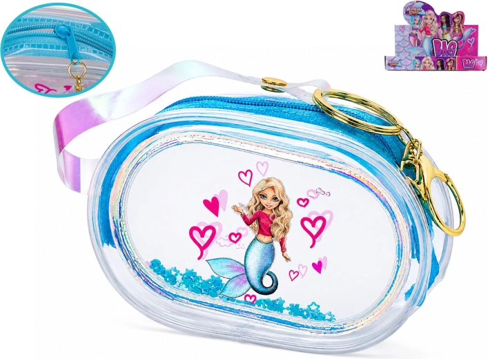Holografická detská peňaženka Mermaid Stars 8,5 cm