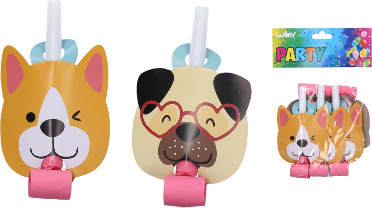 Párty frkačky s motívom psa – 6 ks