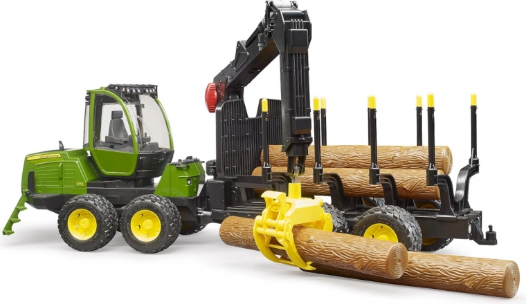 Bruder prepravník na drevo John Deere 1210E s žeriavom 1:16