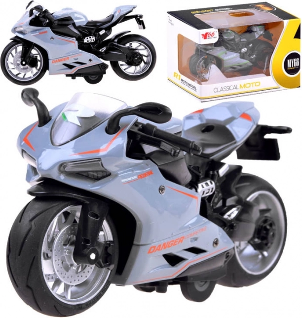 Kovový model motocykla s naťahovačom – A