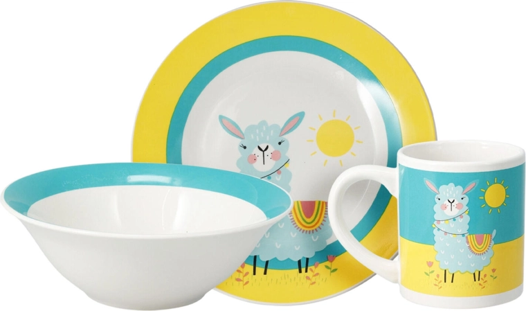 Detská porcelánová jedálenská sada 3 diely – lama alebo jednorožec