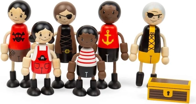 Bigjigs Toys drevené figúrky Piráti