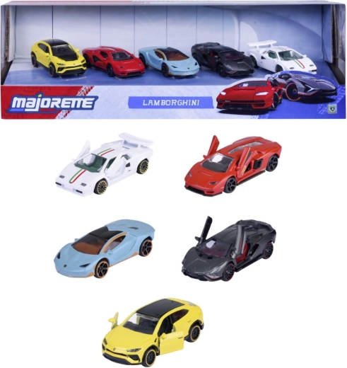 Darčeková súprava športových áut Lamborghini Majorette – 5 ks