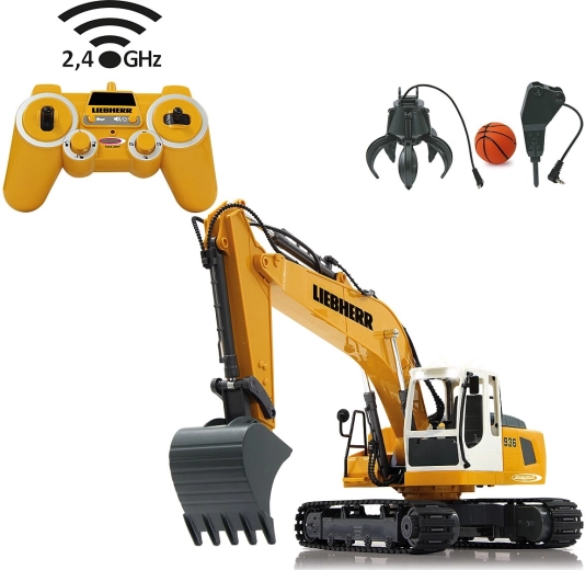 Jamara licencovaný pásový bager Liebherr R 936 RC 1:20 2,4 GHz s drapákom a demolačným kladivom