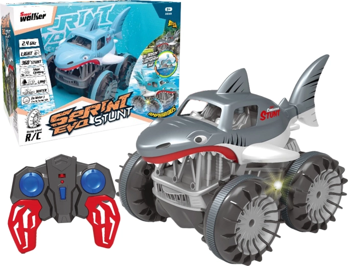 R/C obojživelné kaskadérske auto Žralok 4WD 2,4 GHz