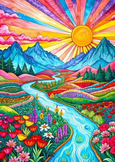 Enjoy puzzle Farebná vysočina 1000 dielikov