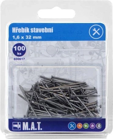 Stavebné klince 32 × 1,6 mm, 100 ks