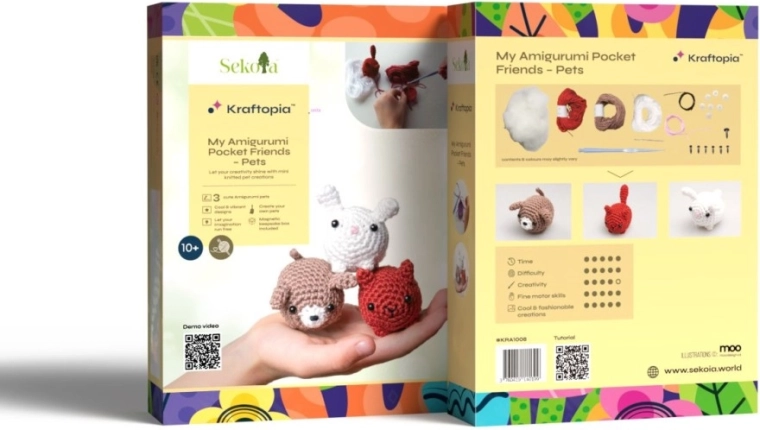 3 rozkošné amigurumi zvieratká v jednej sade