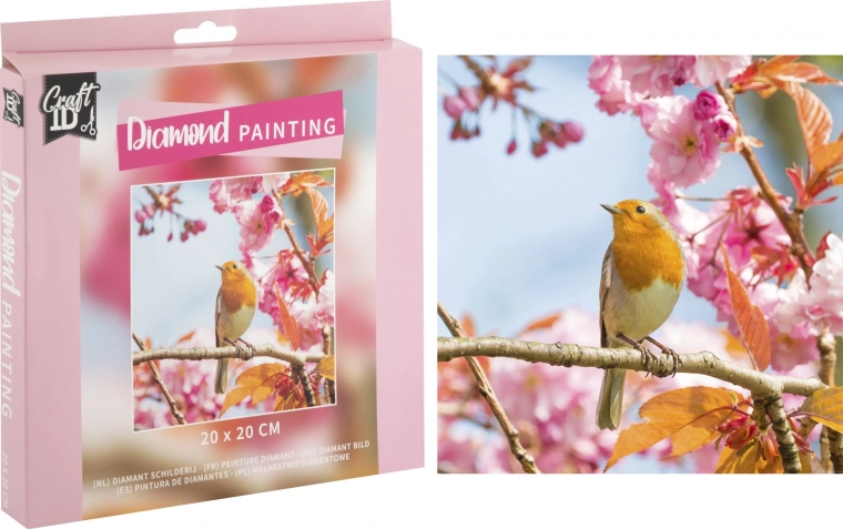 Diamantové maľovanie vtáčik 20 × 20 cm