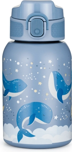 Petite&Mars nerezová termoska so slamkou 350 ml Whale Song