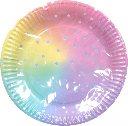 Papierové párty tácky pastelové 23 cm