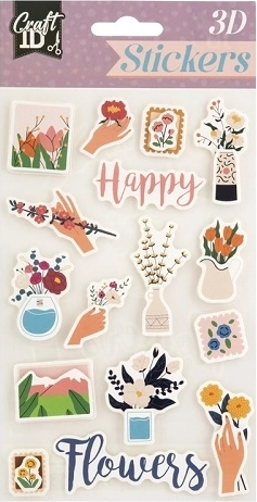 3D nálepky Happy flowers