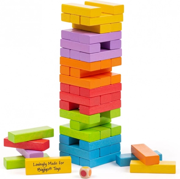 Farebná vratká veža BIGJIGS TOYS