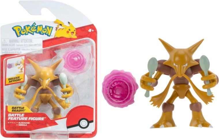 Pokémon Alakazam – pohyblivá figúrka Battle Feature 11 cm (Jazwares)