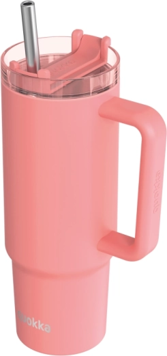 Nerezový termohrnček Quokka Vibe Coral Drop Safe so slamkou 880 ml