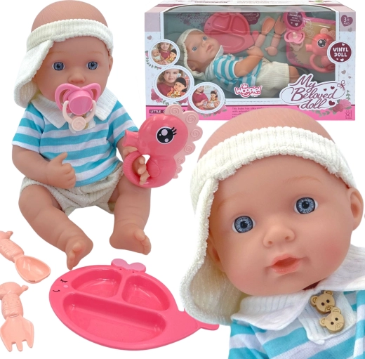 Opatrovateľský set s realistickým bábätkom a doplnkami 30 cm