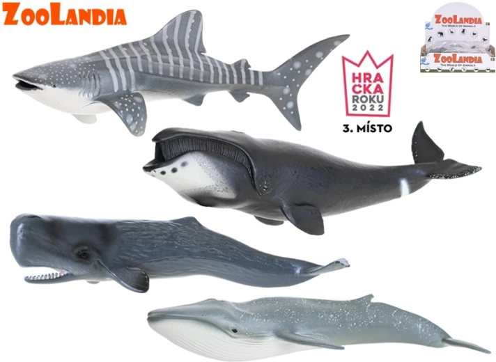 Zoolandia morské zvieratá – realistické figúrky veľrýb a žraloka 22,5–28 cm