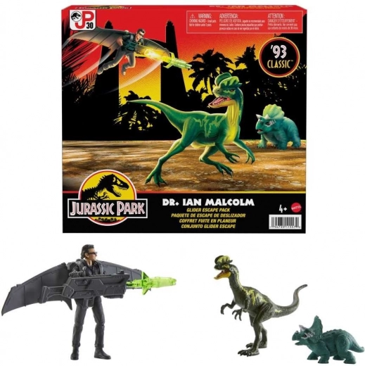 Jurassic World – sada figúrok Ian Malcolm s dinosauřími spoločníkmi a klzákom