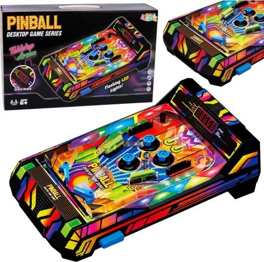 Elektronický stolný pinball (flipper) s LED počítadlom bodov a zvukmi