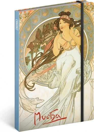 NOTIQUE poznámkový blok Alfons Mucha – Hudba linkovaný