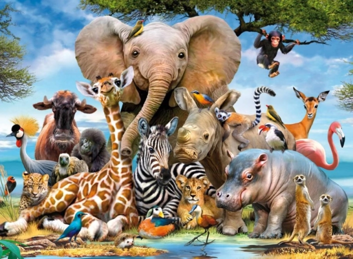RAVENSBURGER puzzle African Friends 300 dielikov