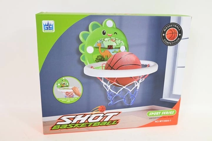 Detský basketbalový kôš s doskou dinosaurus a loptou
