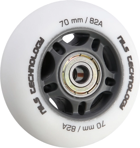 Matné kolieska NILS Extreme PU 70 mm 82A s ložiskami ABEC 9, biela, 4 ks