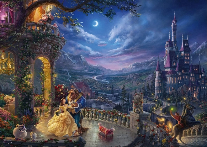 Puzzle Kráska a zviera – tanec v mesačnom svite 1000 dielikov